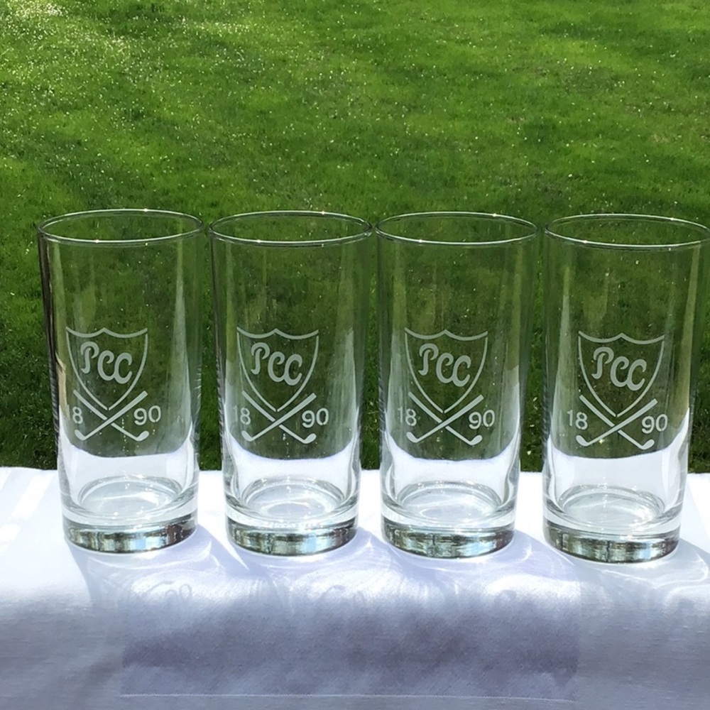 Plainfield Country Club Bar Drinking Glasses 4 Swag Golf Course New Jersey Set‎